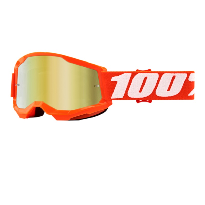 100% Strata 2 Youth Goggles – Orange – Mirror Gold Lens