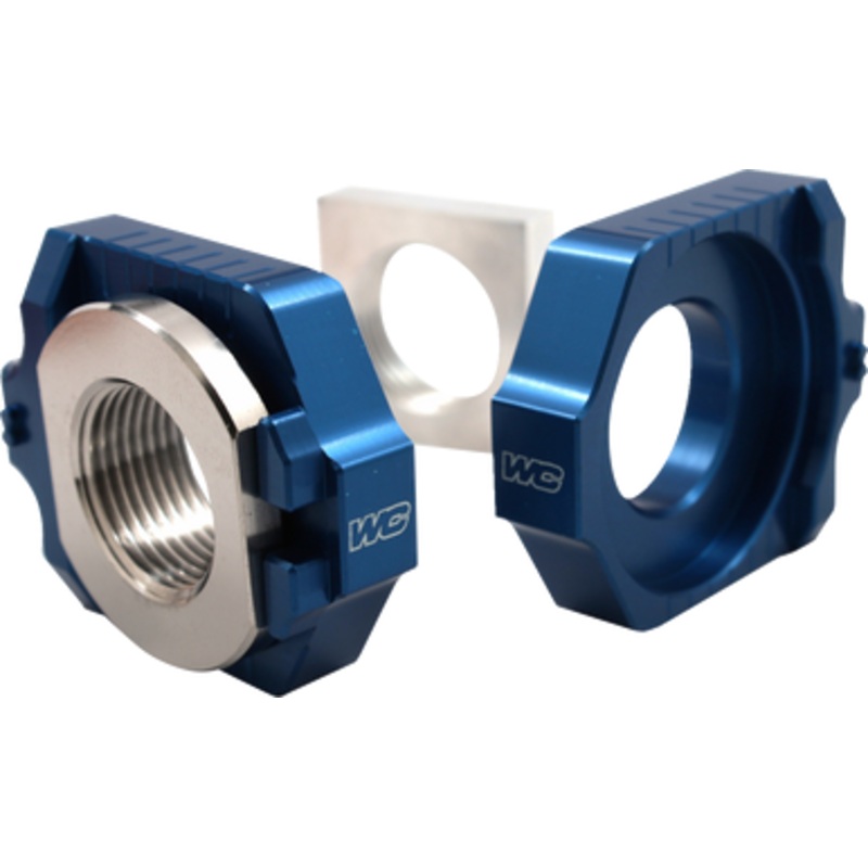WORKS CONNECTION Elite Axle Block Kit – Blue – Gas Gas/Husqvarna/KTM 17-251