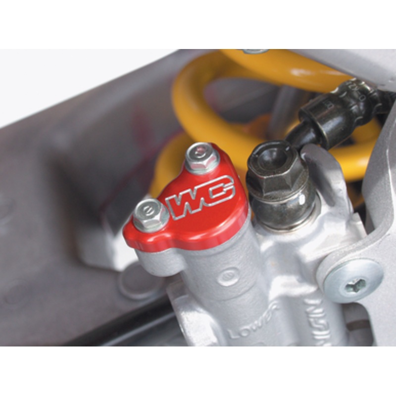 WORKS CONNECTION Rear Billet Brake Cover – Red – Honda 21-505