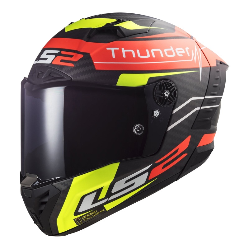 LS2 FF805C Thunder Carbon Attack – Matte Red / Hi-Vis Yellow 06