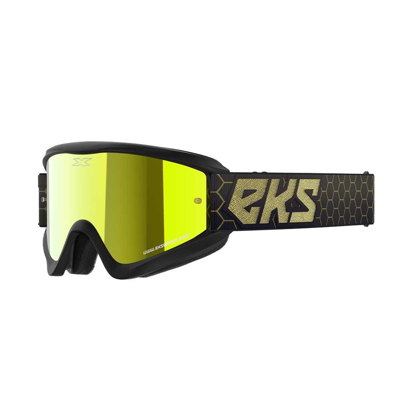 EKS – Gox Flat Out Black/Gold Mirrored Lens Goggle