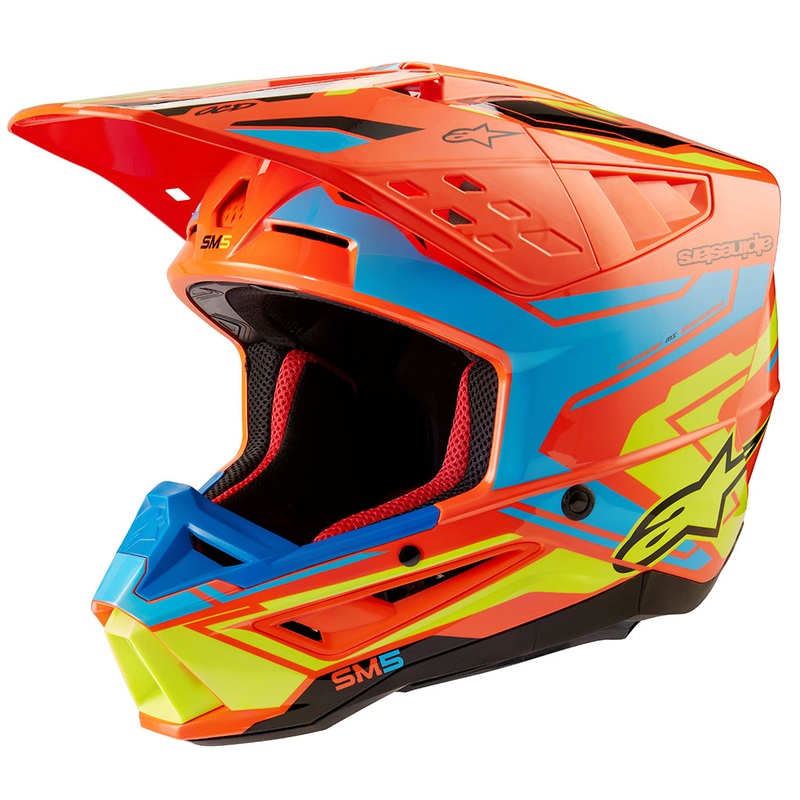 Alpinestars – 2025 SM5 Action 2 Orange/Blue/Yellow Helmet