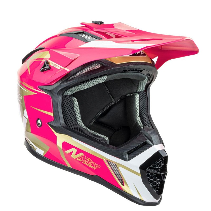 Nitro – MX760 Satin Pink/Gold Helmet