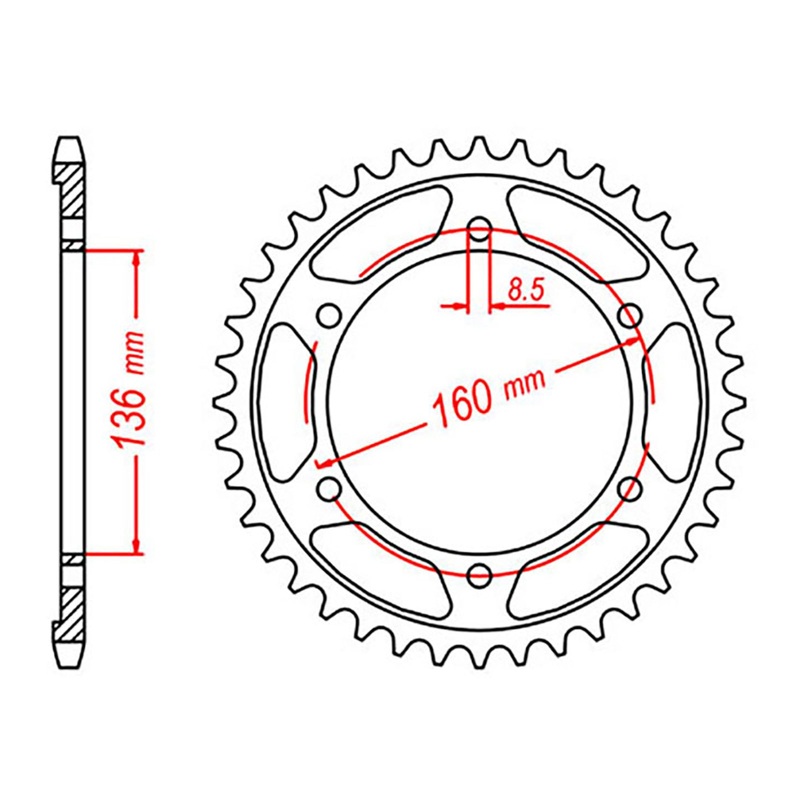 MTX 005 Steel Rear Sprocket #520