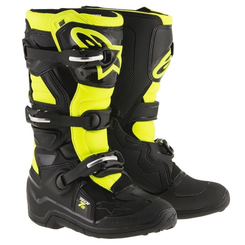 Alpinestars – Tech 7s Black/Fluro Yellow Youth MX Boots