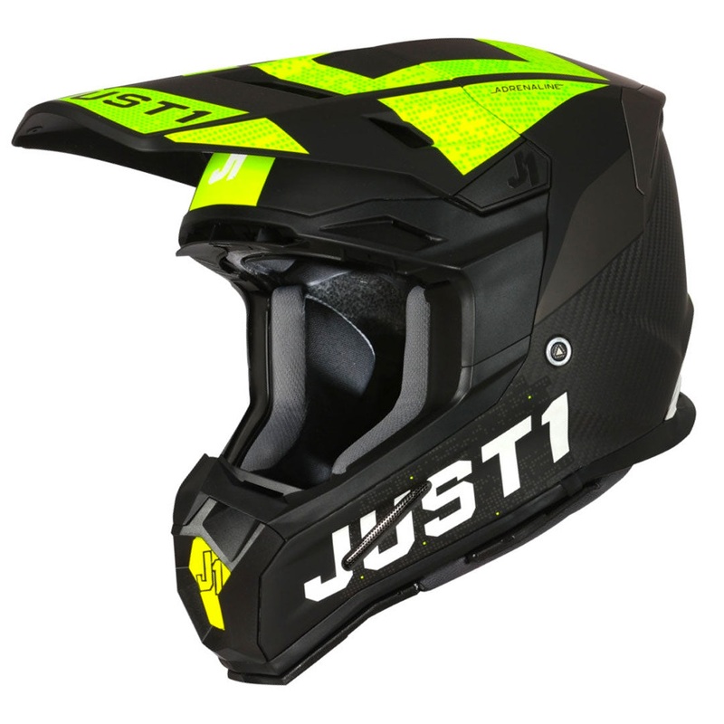 Just1 – J22 Youth Adrenaline Black/Yellow Carbon Helmet