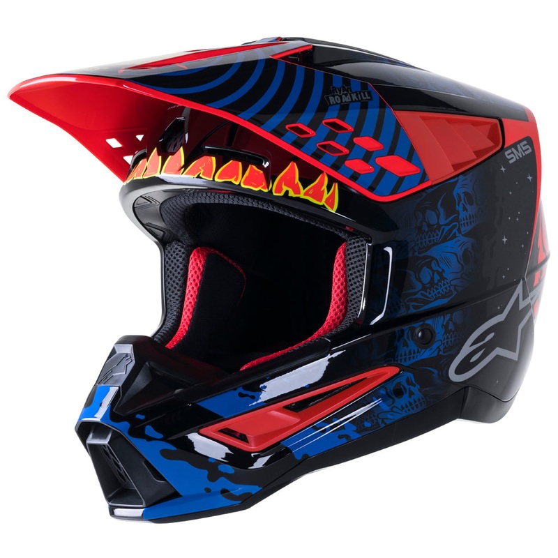 Alpinestars – 2023 SM5 Solar Flare Blue/Red Helmet