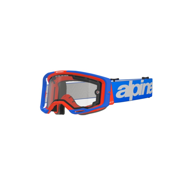 Alpinestars – Vision 8 Wordmark Blue/Orange Dual Pane Lens Goggle