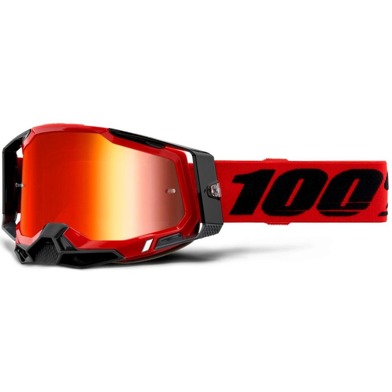 100% – Racecraft 2 Red W/ Mirrored Lens Goggles